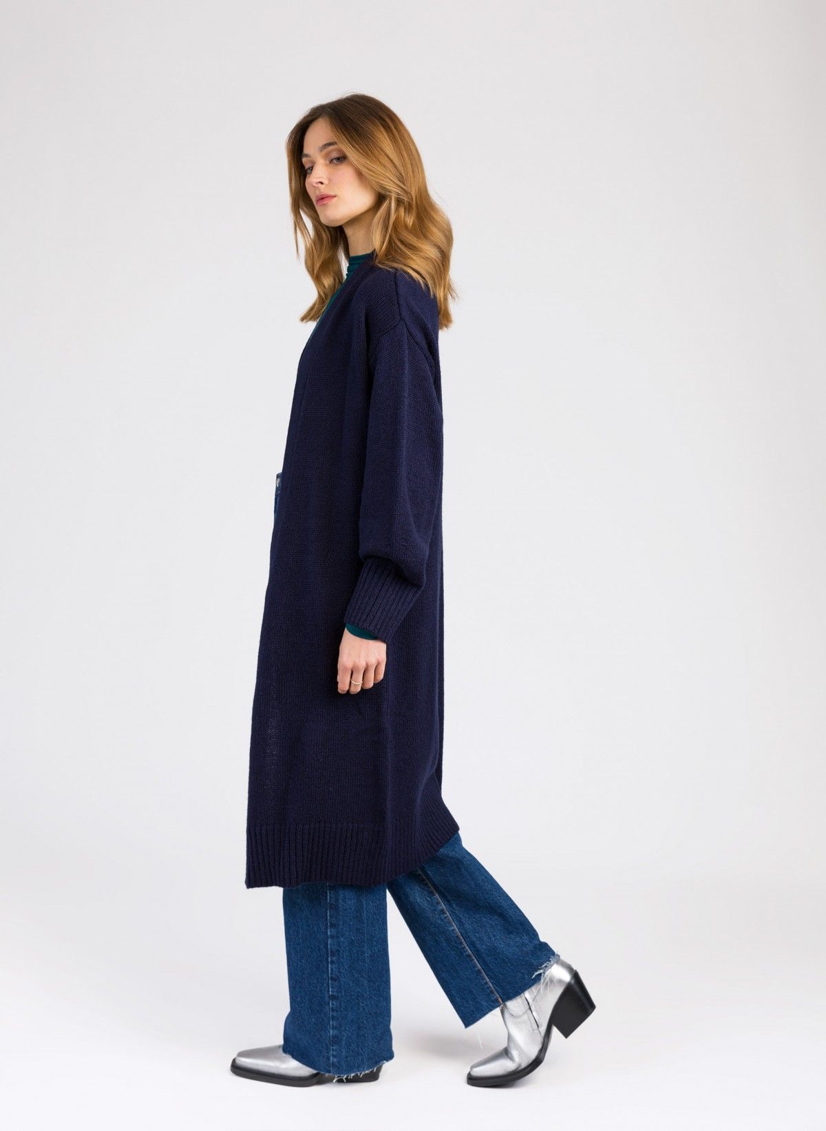 Volt Long United Cardigan Bleu