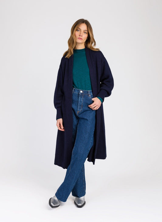 Volt Long United Cardigan Bleu