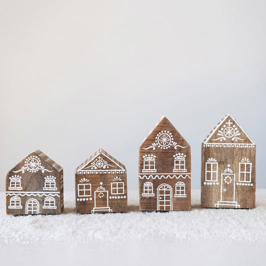 Hand-Painted Mango Wood House L