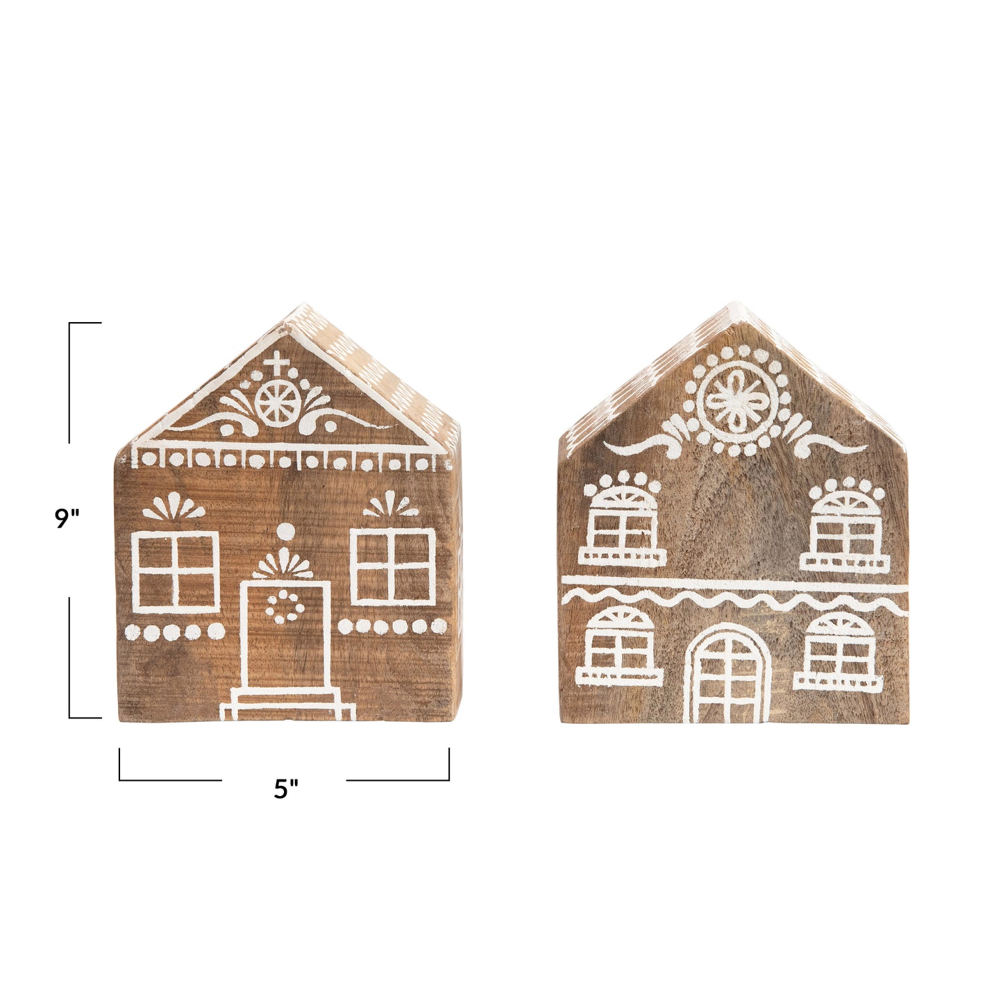 Hand-Painted Mango Wood House L