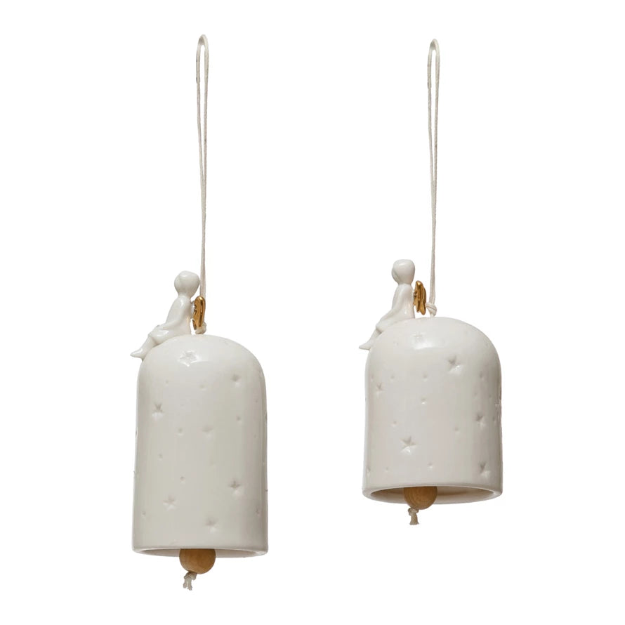 Porcelain Bell Ornaments with Angels